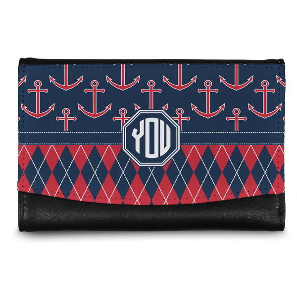 Custom Anchors & Argyle Genuine Leather Women's Wallet - Small (Personalized)