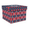 Anchors & Argyle Gift Boxes with Lid - Canvas Wrapped - Large - Front/Main