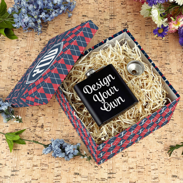 Anchors & Argyle Gift Boxes with Lid - Canvas Wrapped - Large - In Context