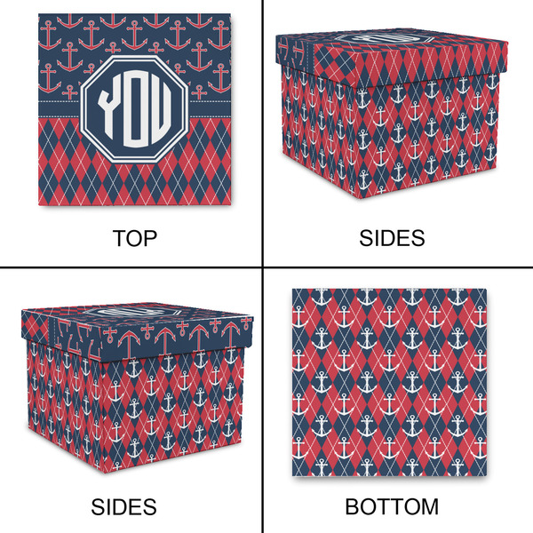 Anchors & Argyle Gift Boxes with Lid - Canvas Wrapped - X-Large - Approval