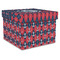 Anchors & Argyle Gift Box with Lid - Canvas Wrapped - X-Large (Personalized)