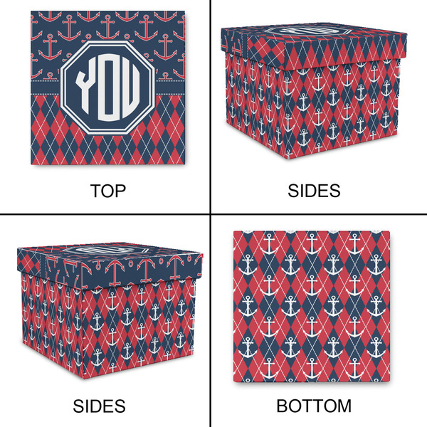 Anchors & Argyle Gift Boxes with Lid - Canvas Wrapped - XX-Large - Approval