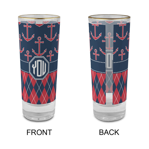 Anchors & Argyle Glass Shot Glass - 2 oz - Single - APPROVAL