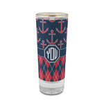 Anchors & Argyle 2 oz Shot Glass - Glass with Gold Rim (Personalized)