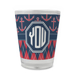 Anchors & Argyle Glass Shot Glass - 1.5 oz - Set of 4 (Personalized)