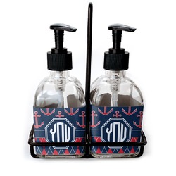 Anchors & Argyle Glass Soap & Lotion Bottles (Personalized)