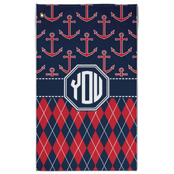 Anchors & Argyle Golf Towel - Poly-Cotton Blend w/ Monograms