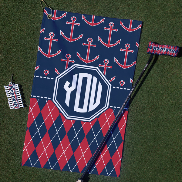 Custom Anchors & Argyle Golf Towel Gift Set (Personalized)