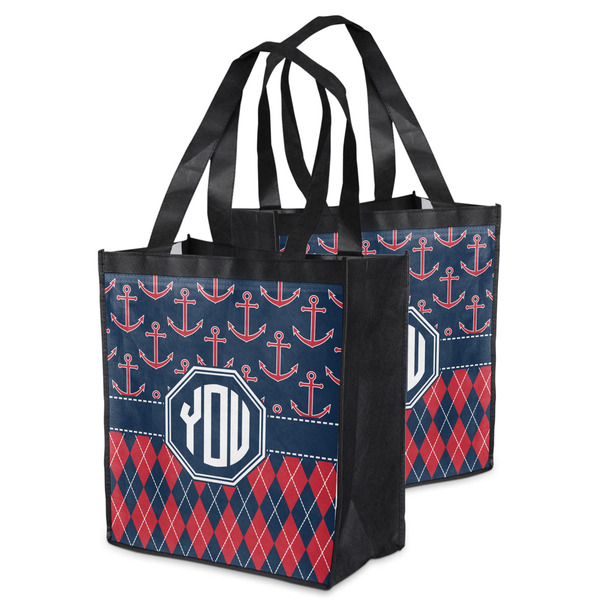 Anchors & Argyle Grocery Bag - MAIN