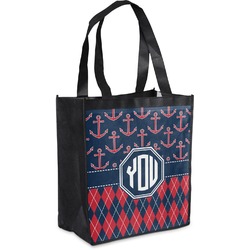 Anchors & Argyle Grocery Bag (Personalized)