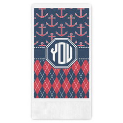 Anchors & Argyle Guest Napkins - Full Color - Embossed Edge (Personalized)