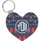 Anchors & Argyle Heart Plastic Keychain w/ Monogram