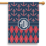 Anchors & Argyle 28" House Flag (Personalized)