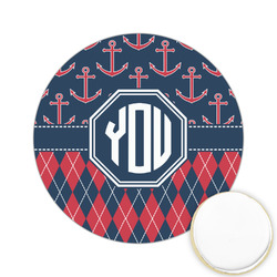 Anchors & Argyle Printed Cookie Topper - 2.15" (Personalized)