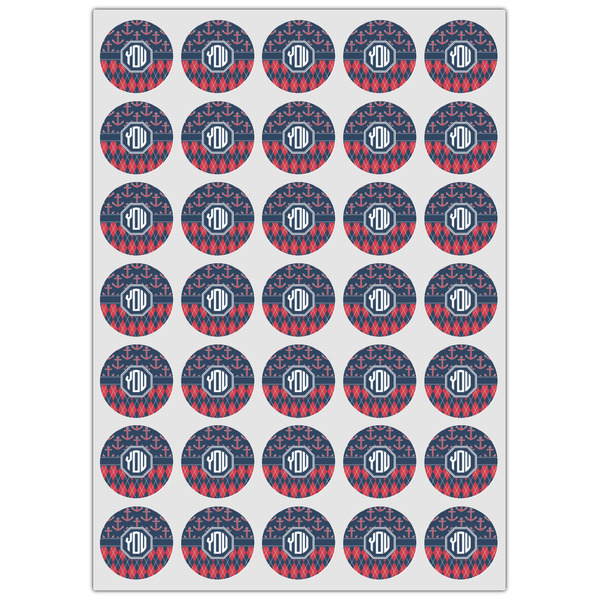 Anchors & Argyle Icing Circle - XSmall - Set of 35