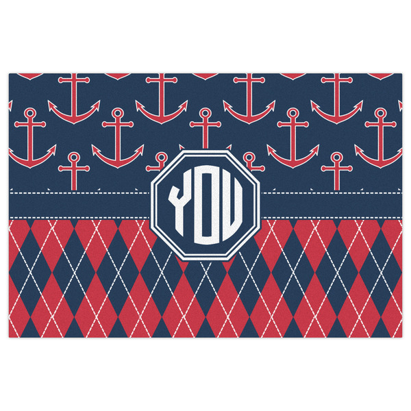 Anchors & Argyle Indoor / Outdoor Rug - 2'x3' - Front Flat