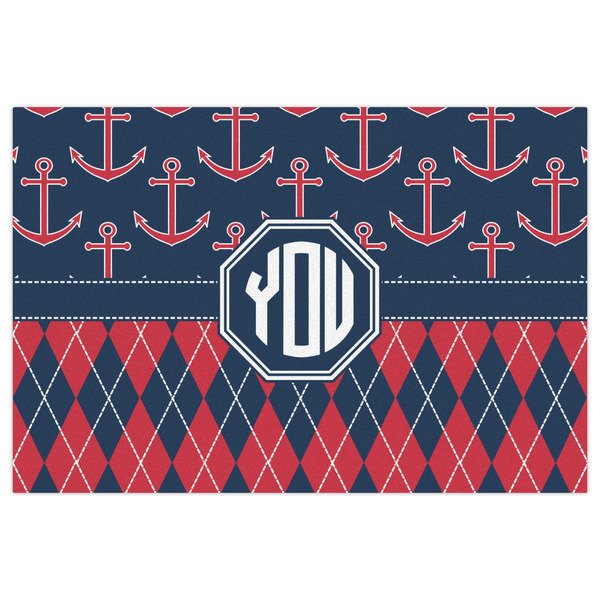 Anchors & Argyle Indoor / Outdoor Rug - 4'x6' - Front Flat