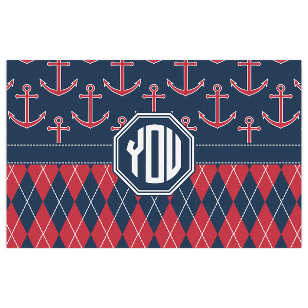 Anchors & Argyle Indoor / Outdoor Rug - 5'x8' - Front Flat