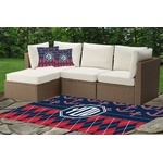 Anchors & Argyle Indoor / Outdoor Rug - Custom Size w/ Monogram