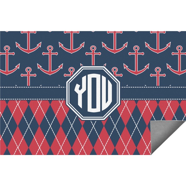 Custom Anchors & Argyle Indoor / Outdoor Rug - 5'x8' (Personalized)