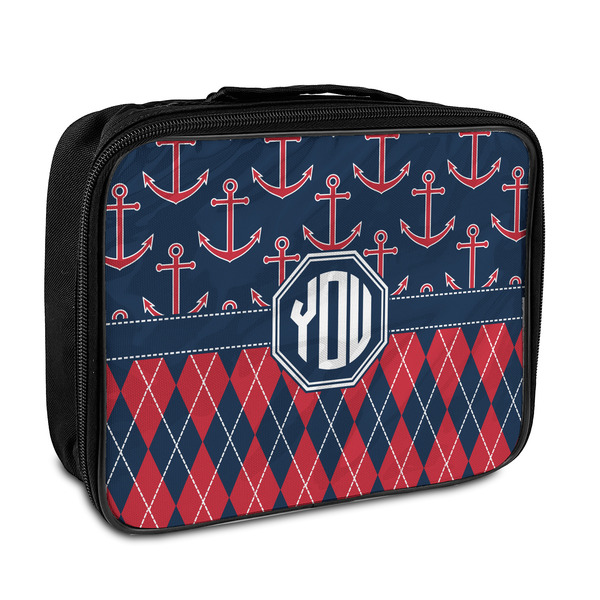 Custom Anchors & Argyle Insulated Lunch Bag (Personalized)