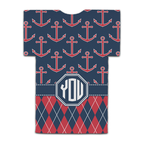 Anchors & Argyle Jersey Bottle Cooler - BACK (flat)