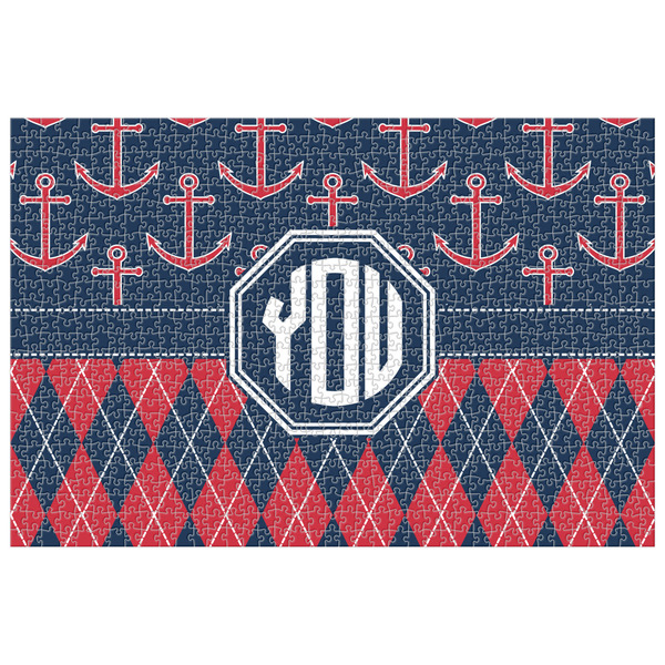 Custom Anchors & Argyle Jigsaw Puzzle - 1000-piece (Personalized)