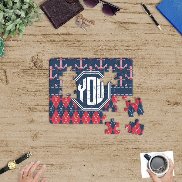 Anchors & Argyle Jigsaw Puzzle 30 Piece - In Context