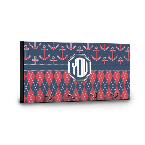 Anchors & Argyle Key Hanger - Front View with Hooks