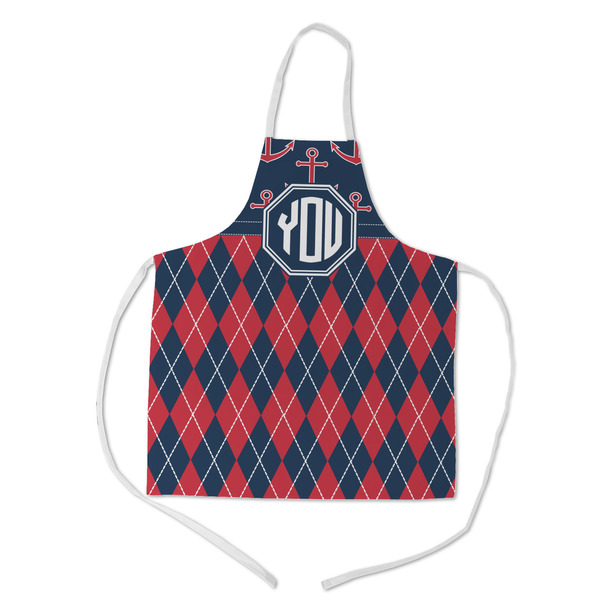 Custom Anchors & Argyle Kid's Apron w/ Monogram