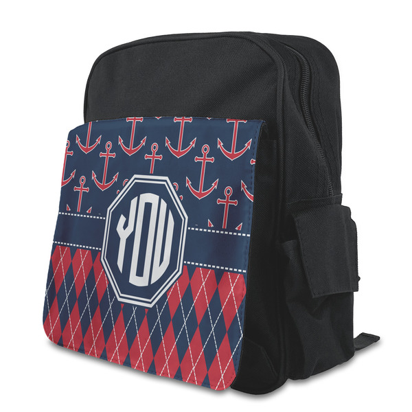 Custom Anchors & Argyle Preschool Backpack (Personalized)