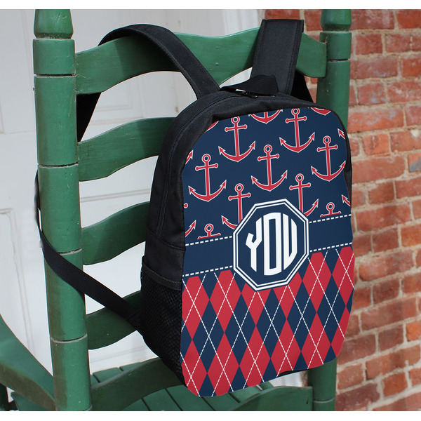 Anchors & Argyle Kids Backpack - In Context