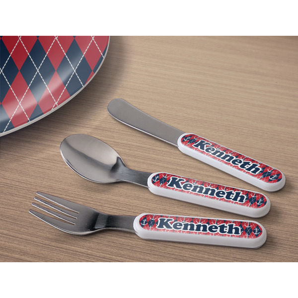 Anchors & Argyle Kids Flatware w/ Plate