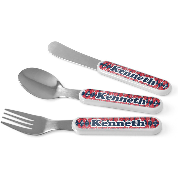 Custom Anchors & Argyle Kid's Flatware (Personalized)
