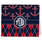 Anchors & Argyle Kitchen Towel - Poly Cotton w/ Monograms