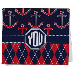 Anchors & Argyle Kitchen Towel - Poly Cotton w/ Monograms