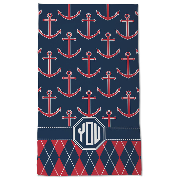 Anchors & Argyle Kitchen Towel - Poly Cotton - Full Front