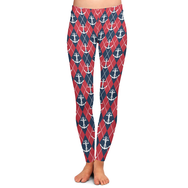 Custom Anchors & Argyle Ladies Leggings - Extra Large