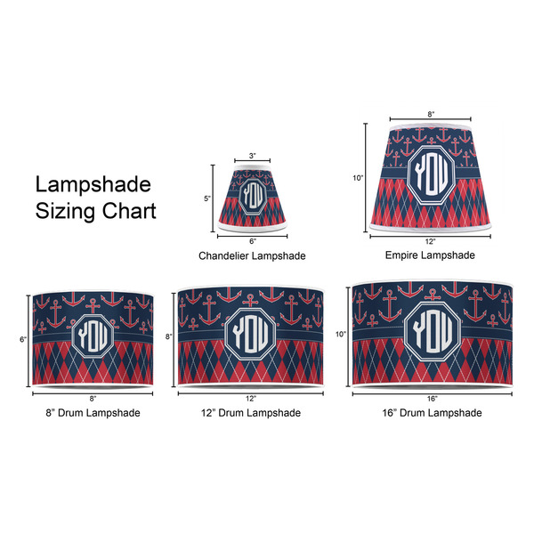 Anchors & Argyle Lampshade Sizing Chart