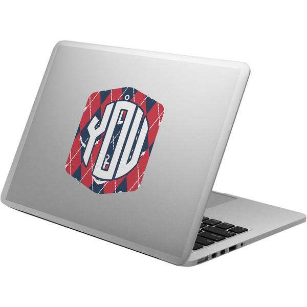 Custom Anchors & Argyle Laptop Decal (Personalized)