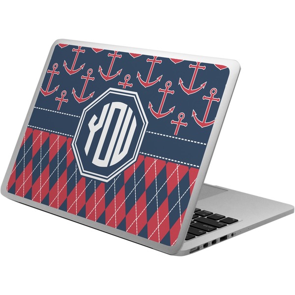 Custom Anchors & Argyle Laptop Skin - Custom Sized (Personalized)