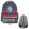 Anchors & Argyle Large Backpack - Gray - Front & Back View