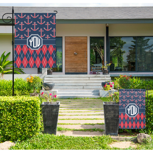 Anchors & Argyle Large Garden Flag - LIFESTYLE