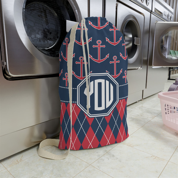 Anchors & Argyle Large Laundry Bag - In Context