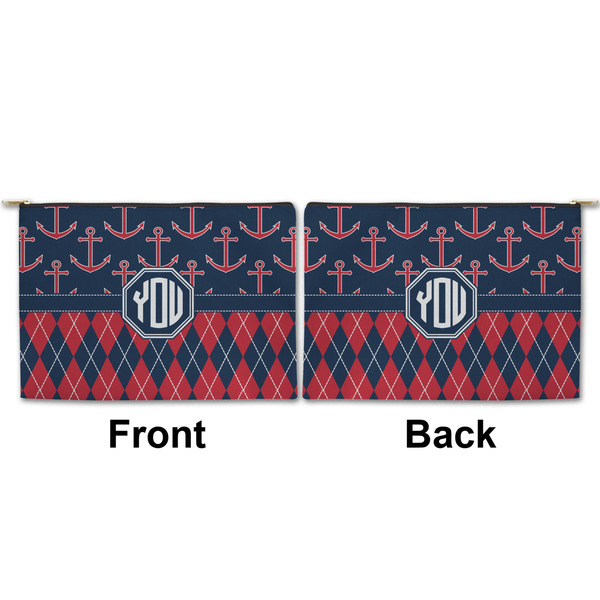 Anchors & Argyle Large Zipper Pouch Approval (Front and Back)