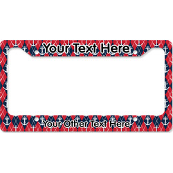 Anchors & Argyle License Plate Frame - Style B (Personalized)