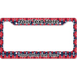 Anchors & Argyle License Plate Frame - Style B (Personalized)
