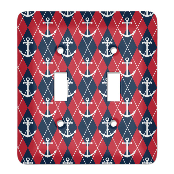 Custom Anchors & Argyle Light Switch Cover (2 Toggle Plate)
