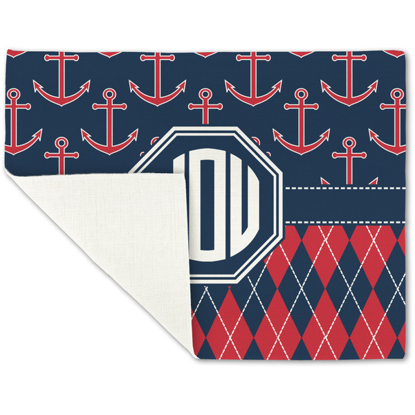 Anchors & Argyle Linen Placemat - Folded Corner (single side)
