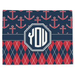 Anchors & Argyle Single-Sided Linen Placemat - Single w/ Monogram